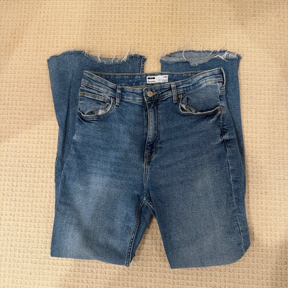 Bershka High Waisted Blue Jeans